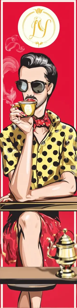 Free printable waiting man coffee drink bookmark