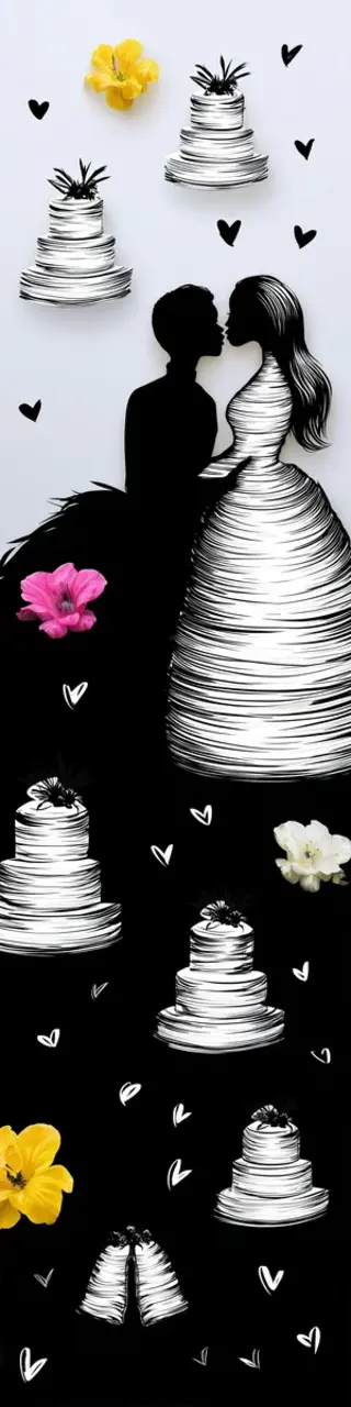 Free printable wedding silhouette bookmark