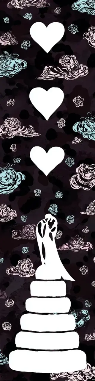 Free printable white wedding cake on black bookmark