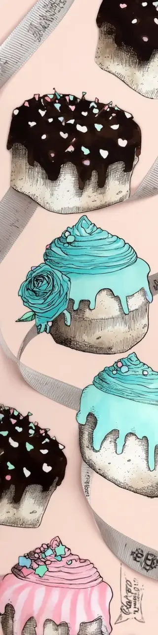 Free printable whimsical cakes bookmark