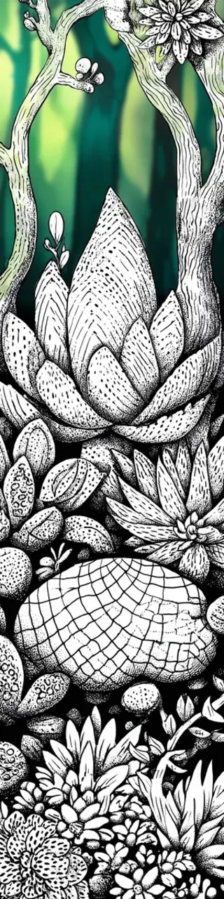 Free printable white and green succulents bookmark to color