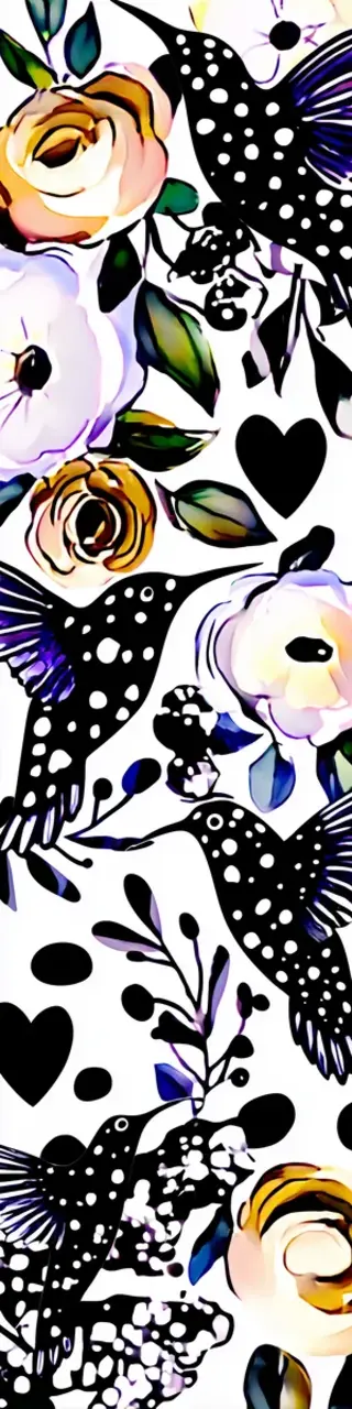 Free printable white hummingbird flowers bookmark