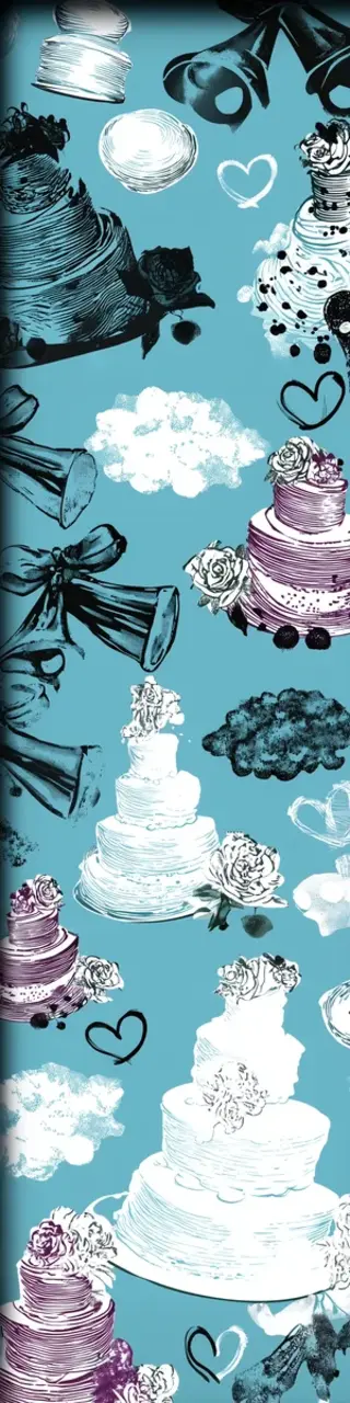 Free printable white cakes light blue bookmark