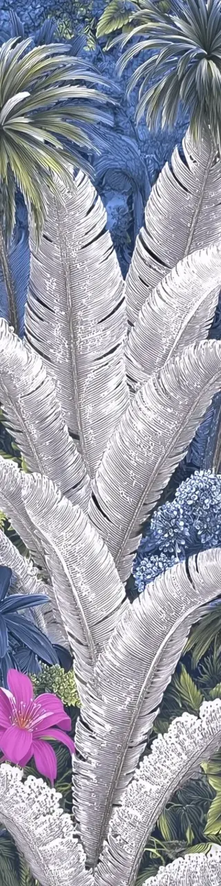 Free printable white palm leaves tropical plants bookmark