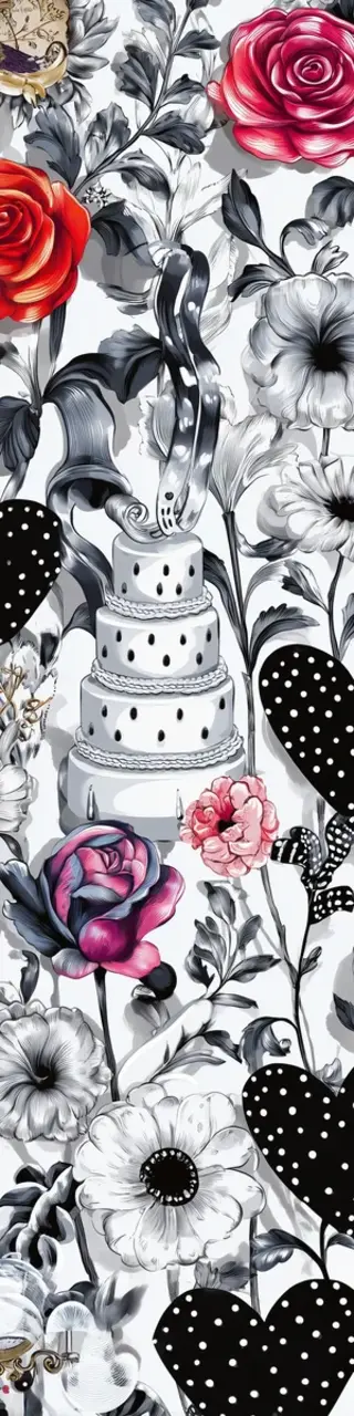 Free printable white floral wedding cake bookmark