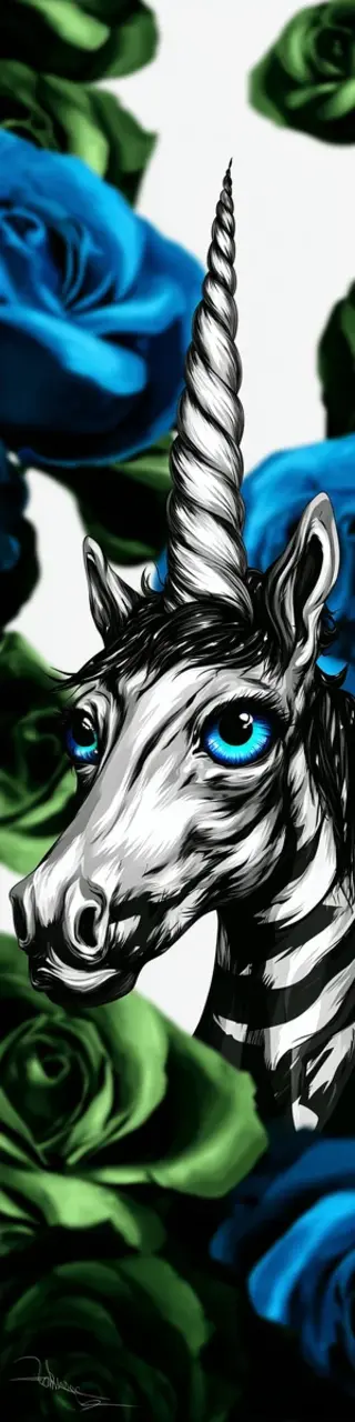 Free printable wild striped unicorn bookmark