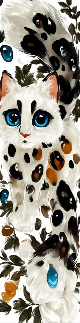 Free printable wistful cat on white bookmark