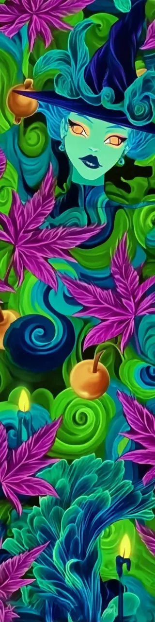 Free printable witch head bright green Halloween bookmark