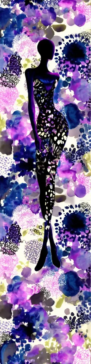 Free printable woman on abstract purple bookmark