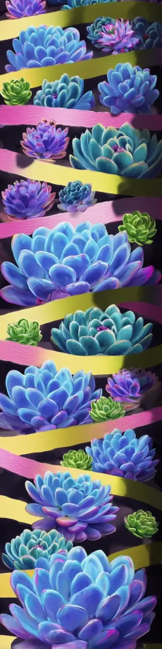 Free printable yellow ribbon and blue succulents bookmark