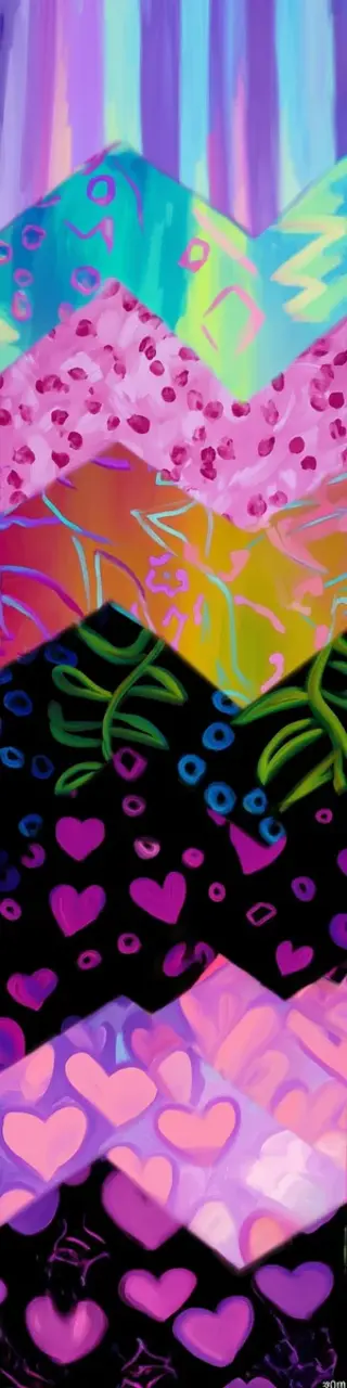 Free printable zigzag abstract hearts bookmark